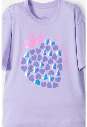 Camiseta De Mic Manga Corta Lavanda Claro Para Niña 12