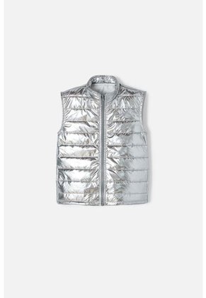 Chaleco Mic Color Plata Con Cierre Frontal Para Niña 8