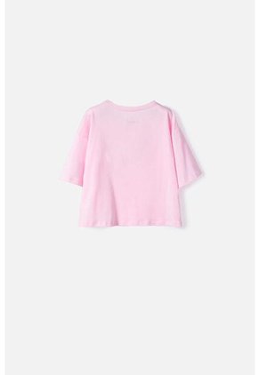 Camiseta De Mic Manga Corta Rosada Para Niña 4