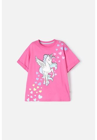 Camiseta De Mic Manga Corta Rosada Para Niña 10 MARCA MIC