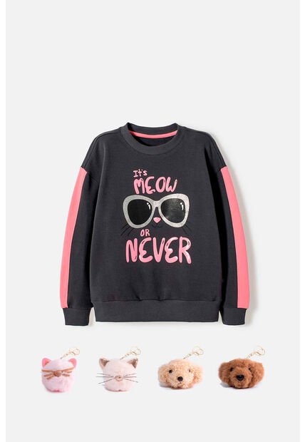 Buzo De Mic Cerrado Gris Para Niña 8