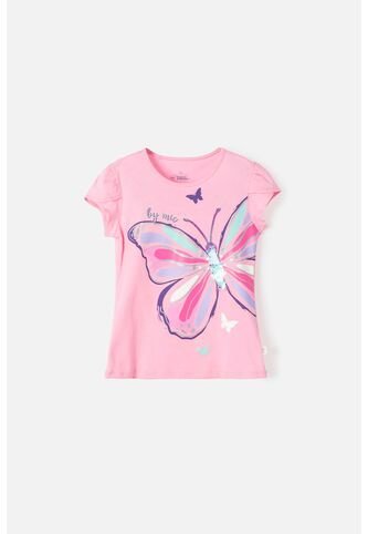 Camiseta Mic De Manga Corta Rosado Para Niña 10 MARCA MIC