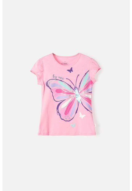 Camiseta Mic De Manga Corta Rosado Para Niña 10