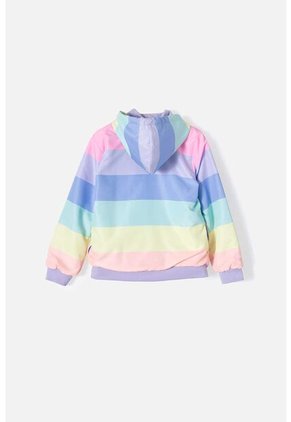 Chaqueta De Mic Con Cierre Y Capucha Multicolor Para Niña 6
