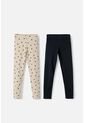 Pack X2 Leggins De Mic Caqui Y Negro Para Niña 6 de MARCA MIC