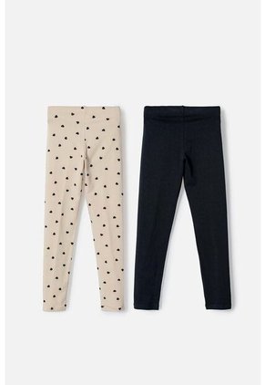Pack X2 Leggins De Mic Caqui Y Negro Para Niña 6