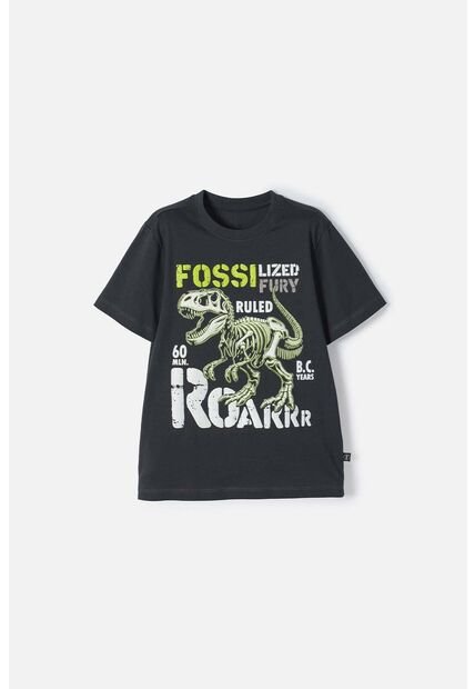 Camiseta Mic Manga Corta Gris Grafito Para Niño 4