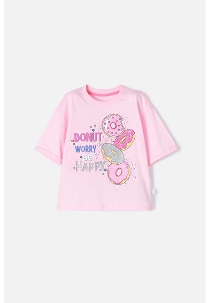 Camiseta De Mic Manga Corta Rosado Para Niña 6