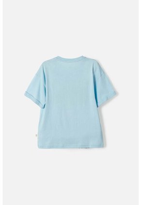 Camiseta De Mic Manga Corta Azul Para Niña 8