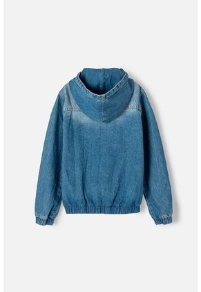 Chaqueta Mic En Denim Azul Medio Con Apliques De Estrellas Para Niña 4