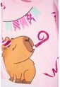 Camiseta De Capybara Rosa Pastel Manga Corta Para Niña 4 de MARCA MIC