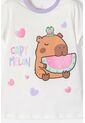 Pijama De Capybara Lila Y Blanca De Pantalón Largo Para Niña 10 de MARCA MIC