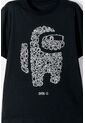 Camiseta De Among Us Manga Corta Negro Para Niño M de MARCA MIC