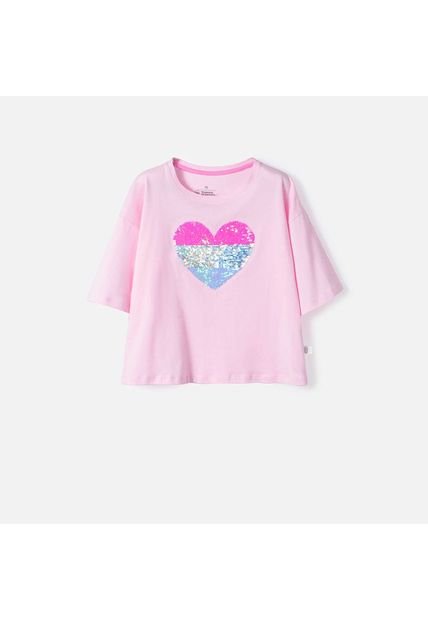 Camiseta De Mic Manga Corta Rosada Para Niña 12
