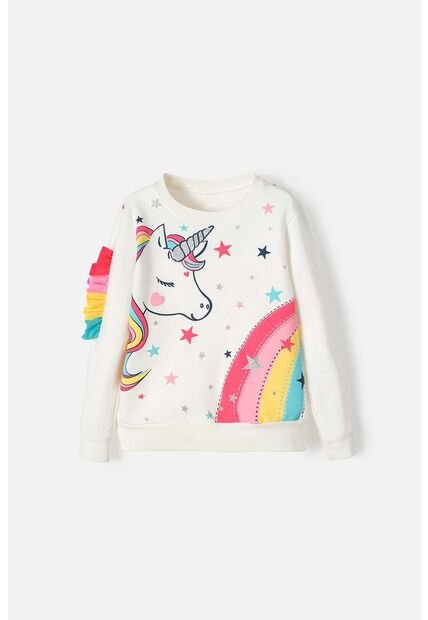 Buzo De Mic Estampado Marfil Para Niña 6