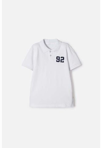 Camiseta Tipo Polo Mic Blanco Para Niño 6 MARCA MIC