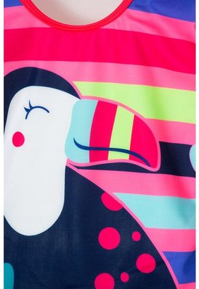 Vestido De Baño Mic Manga Larga Entero Multicolor Para Niña 10