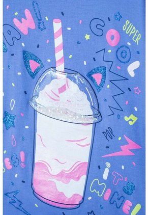 Camiseta Mic Azul Hortensia Manga Corta Para Niña 6