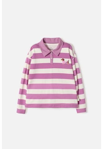 Camiseta Tipo Polo De Mic Multicolor Para Niña 4 MARCA MIC