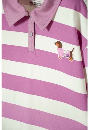Camiseta Tipo Polo De Mic Multicolor Para Niña 4