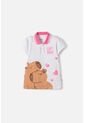 Camiseta Capibara Tipo Polo Blanco Para Niña 10 de MARCA MIC