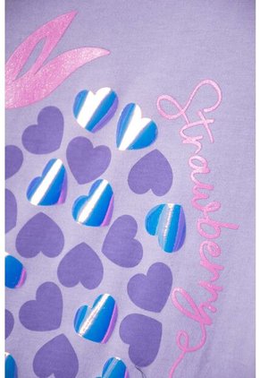 Camiseta De Mic Manga Corta Lavanda Claro Para Niña 8