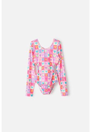 Vestido De Baño Mic Manga Larga Multicolor Para Niña 12
