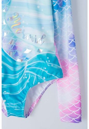 Vestido De Baño Mic Manga Larga Multicolor Para Niña 4