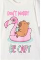 Camiseta De Capybara Marfil Estampada En Frente Para Niña 12 de MARCA MIC