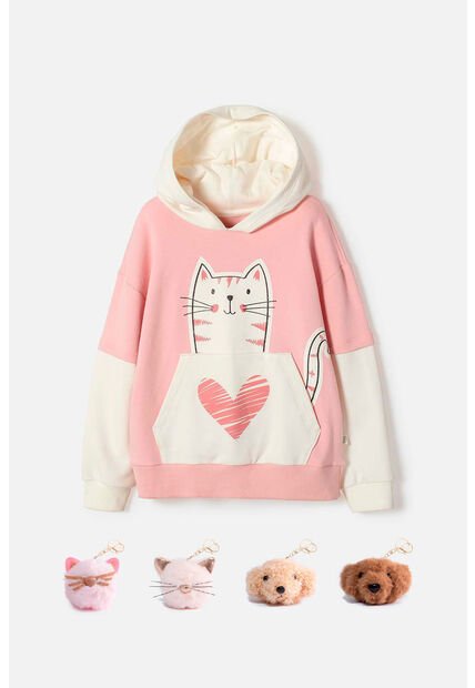 Buzo De Mic Con Capucha Rosado Para Niña 10