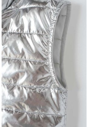 Chaleco Mic Color Plata Con Cierre Frontal Para Niña 12