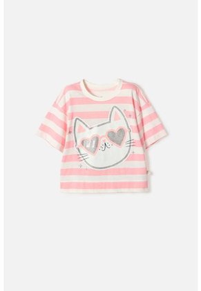 Camiseta De Mic Manga Corta Marfil Para Niña 12