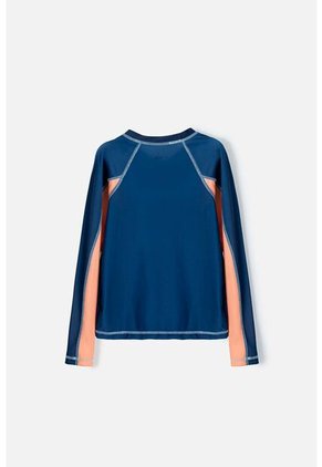 Camiseta De Baño Mic Manga Larga Azul Para Niño 4