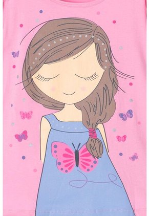 Camiseta De Mic Manga Corta Rosada Para Niña 4