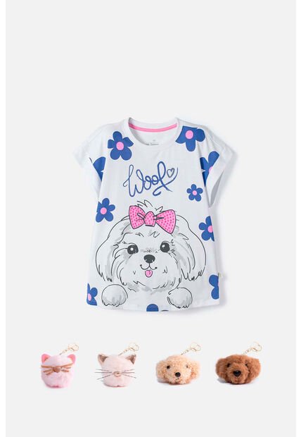 Camiseta De Mic Manga Corta Blanco Para Niña 12