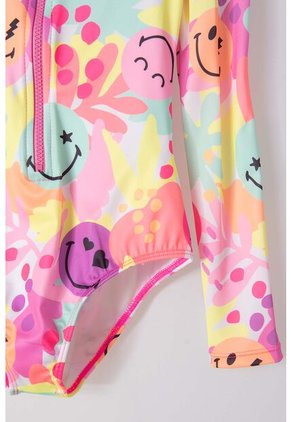 Vestido De Baño Mic Manga Larga Multicolor Para Niña 10