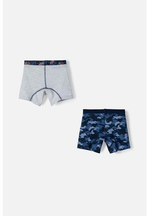 Pack X2 Boxer De Mic Gris Y Azul Para Niño 4