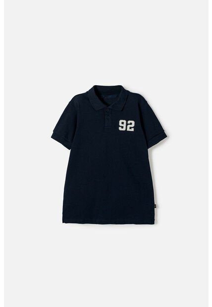 Camiseta Tipo Polo De Mic Azul Para Niño 12