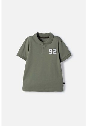 Camiseta Tipo Polo De Mic Verde Para Niño 10