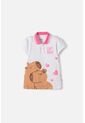 Camiseta Capibara Tipo Polo Blanco Para Niña 4 de MARCA MIC
