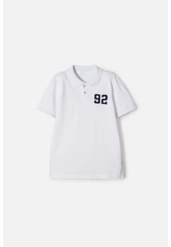 Camiseta Tipo Polo Mic Blanco Para Niño 6 MARCA MIC