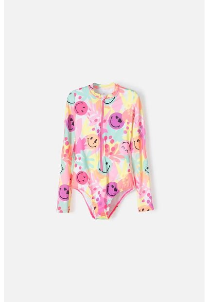 Vestido De Baño Mic Manga Larga Multicolor Para Niña 10