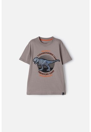 Camiseta De Mic Manga Corta Taupe Para Niño 10