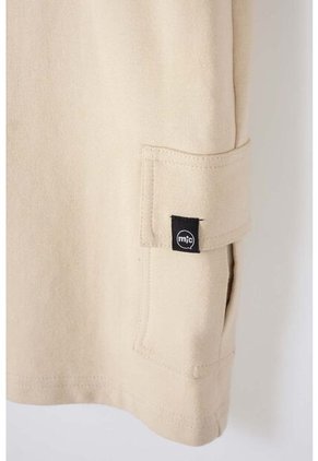 Bermuda De Mic Con Bolsillos Laterales Beige Para Niño 10