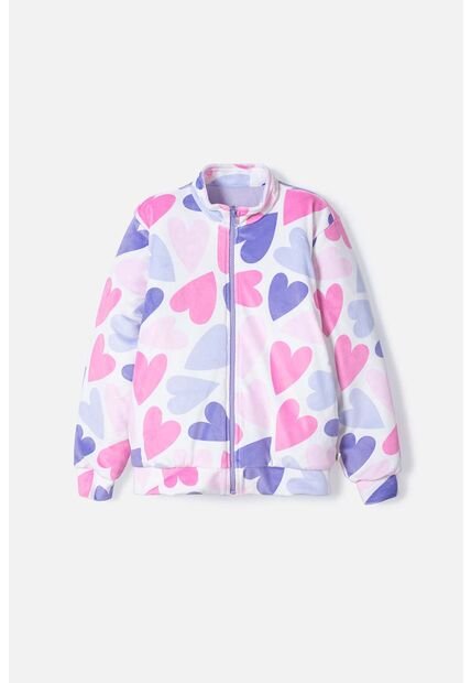 Chaqueta Mic Multicolor Con Estampado De Corazones Para Niña 10