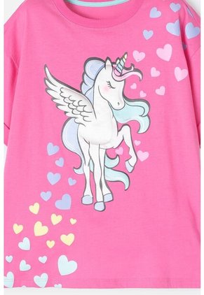 Camiseta De Mic Manga Corta Rosada Para Niña 10