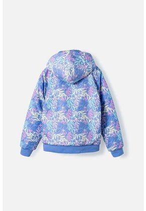 Chaqueta De Mic Con Cierre Y Capucha Azul Para Niña 8