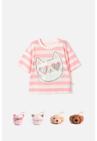 Camiseta De Mic Manga Corta Marfil Para Niña 4 MARCA MIC