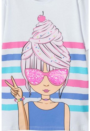 Camiseta Mic Blanca Manga Corta Para Niña 10