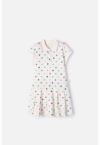 Vestido Mic Marfil Corto Tipo Polo Para Niña 12 MARCA MIC